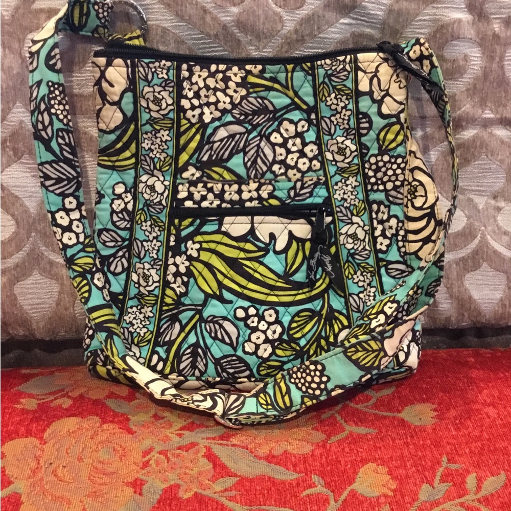 Vera Bradley Blue and Green Floral Shoulder Bag